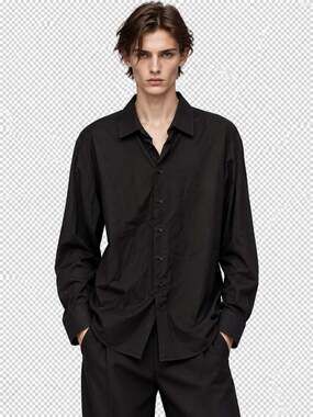 Armani Collezioni Black Long Sleeve Button-Down Shirt Size 45/18